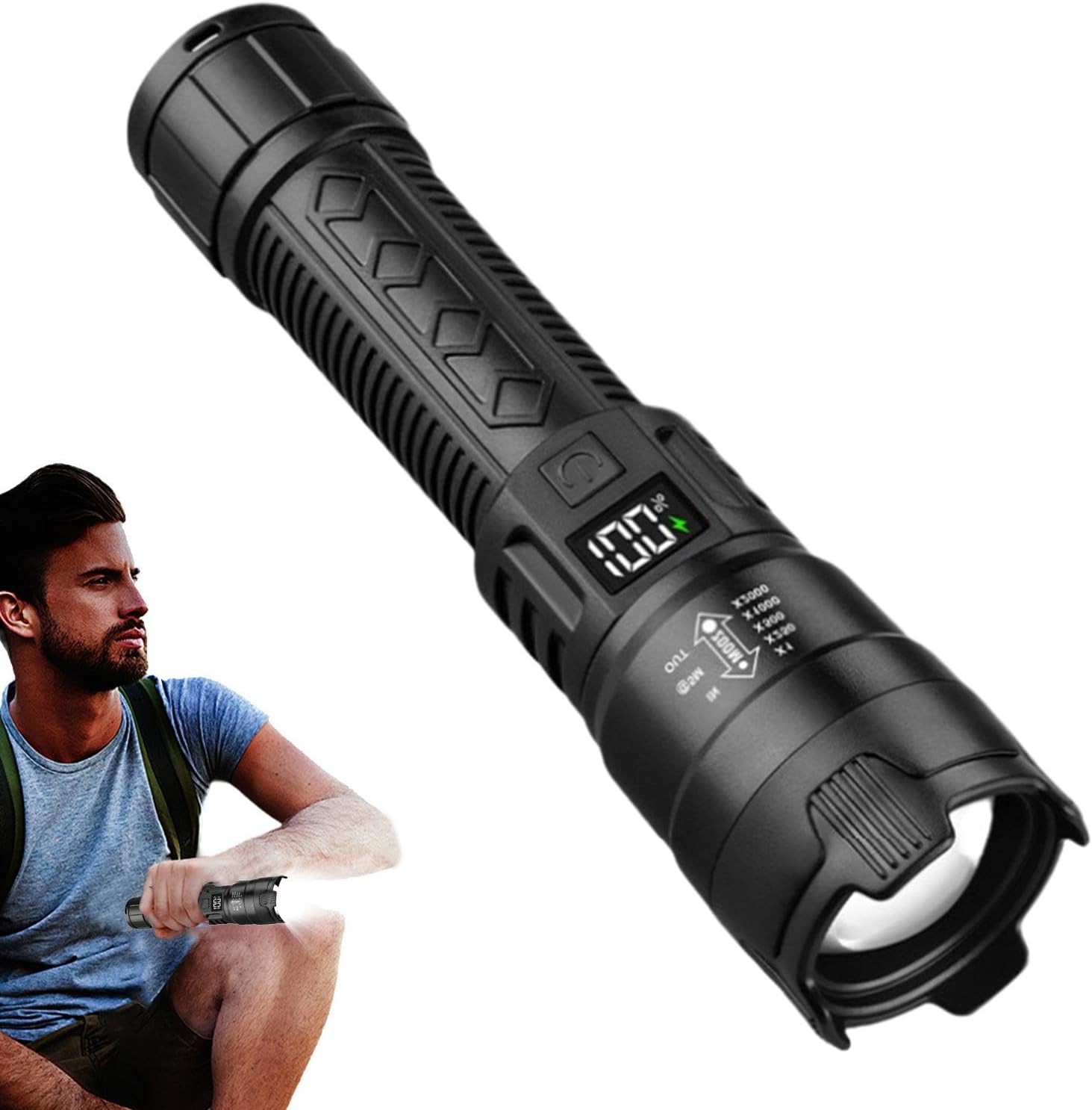 Outdoor Lighting Panel - Tactical LED Flashlight 2000LM USB Rechargeable