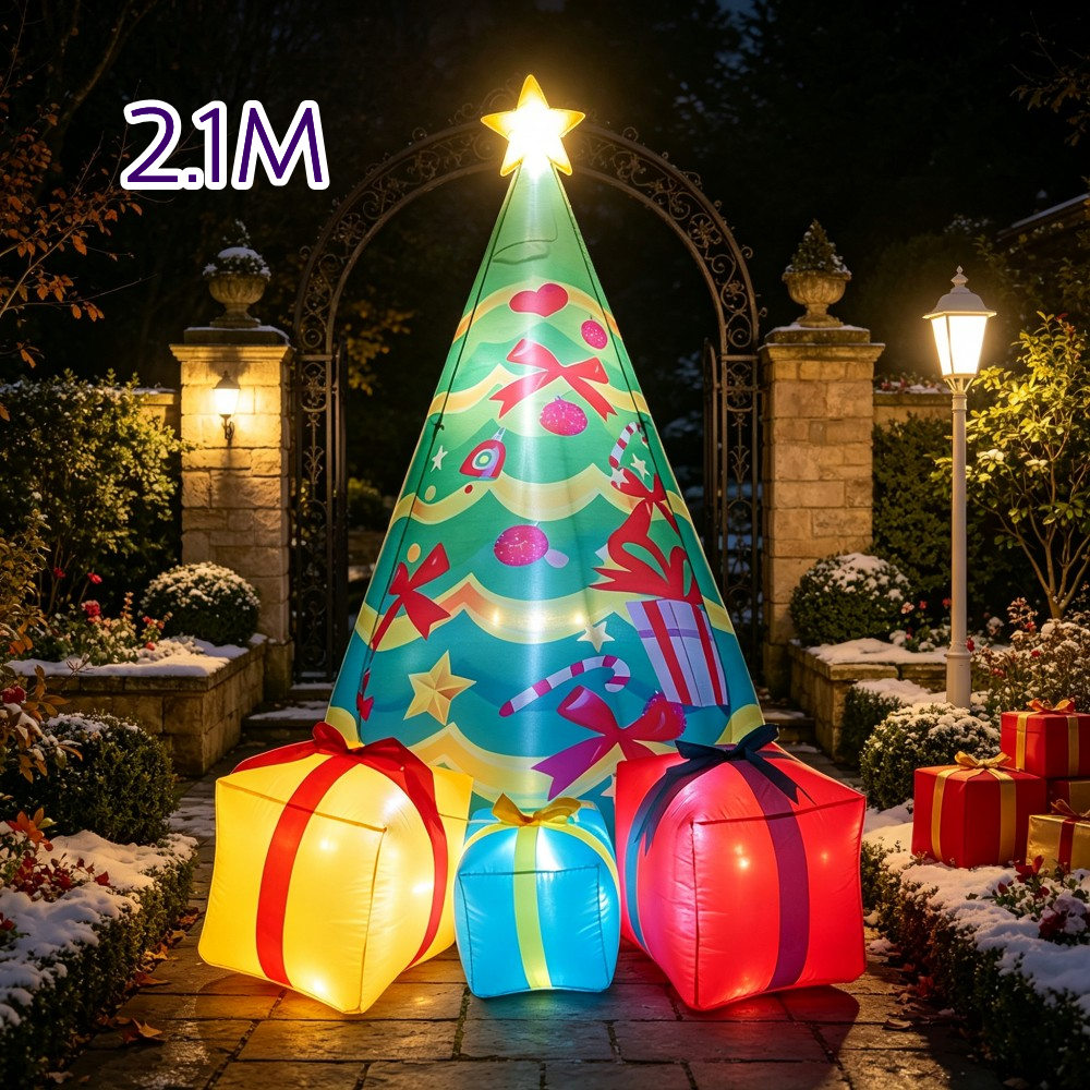 Outdoor Lighting Box - 2.1M inflatable Pattern Christmas Gift Boxes