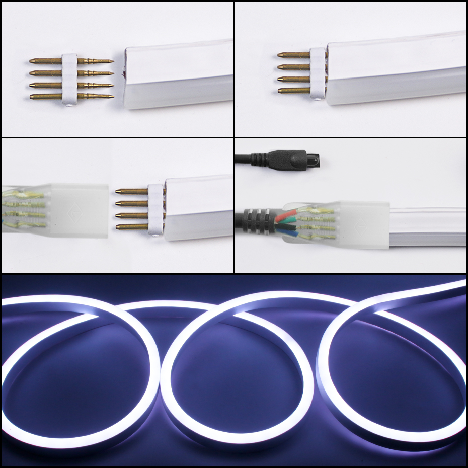 220V RGB LED Neon Strip Light  - đánh giá và giá Outdoor Lighting No Wiring