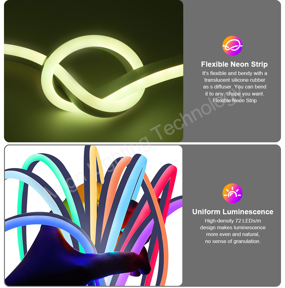 220V RGB LED Neon Strip with E - đánh giá và giá Outdoor Lighting No Wiring