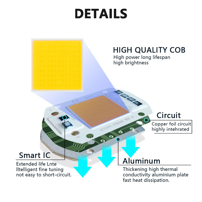 3000K 6000K LED COB Chip Light - đánh giá và giá Outdoor Lighting Spotlight