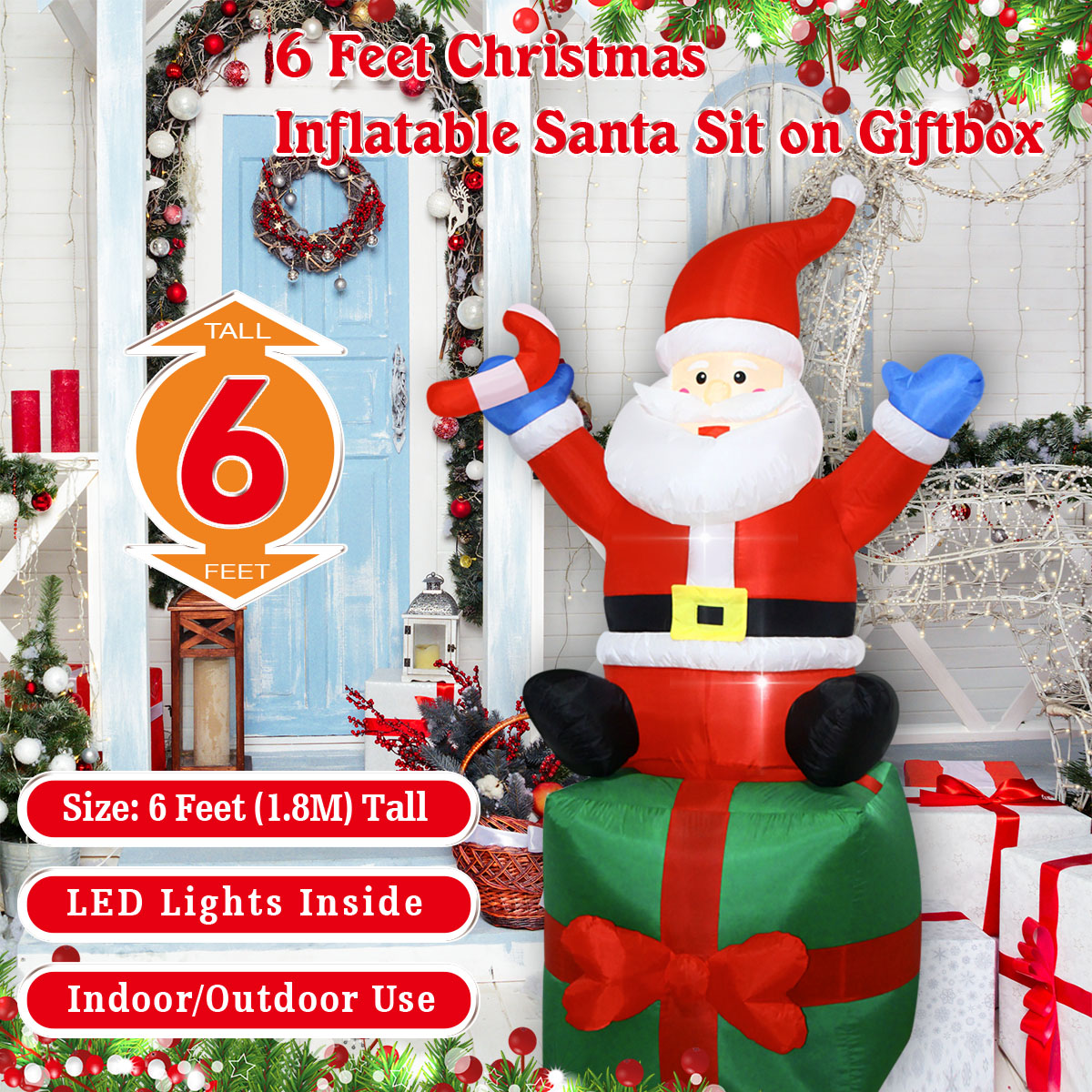 6 FT Christmas Inflatables San - đánh giá và giá Outdoor Lighting Box