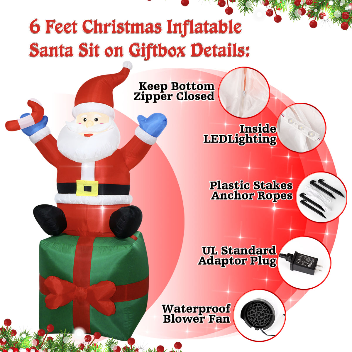 6 FT Christmas Inflatables San - đánh giá và giá Outdoor Lighting Box