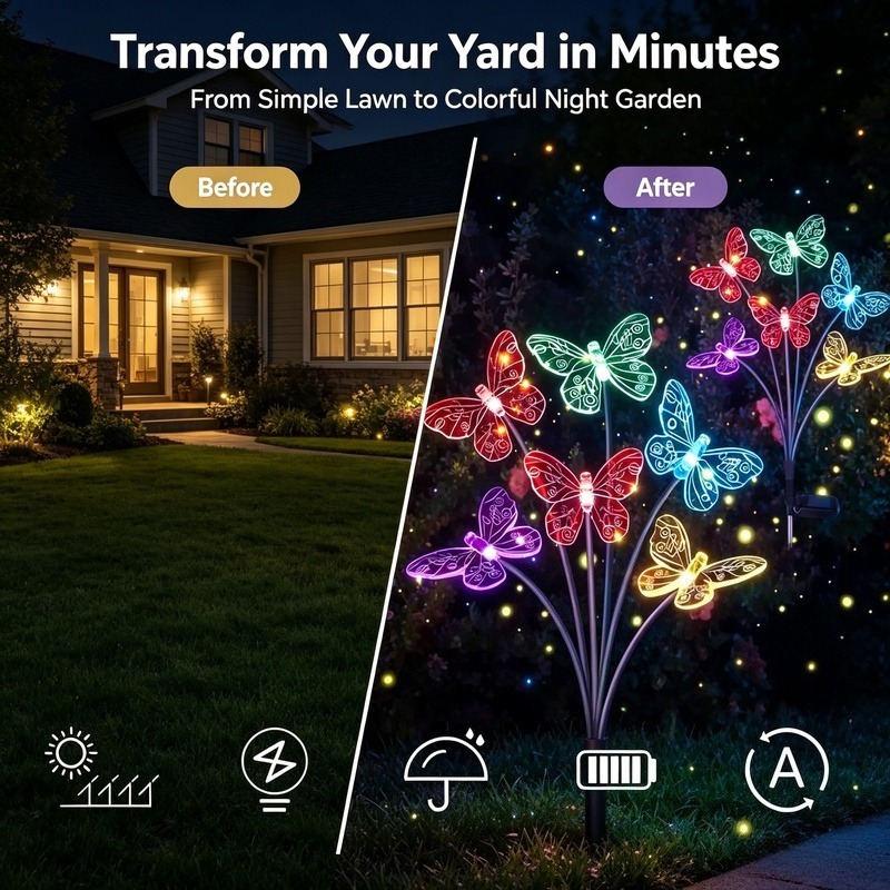 Solar Powered Butterfly Lights - đánh giá và giá Outdoor Lighting Solar