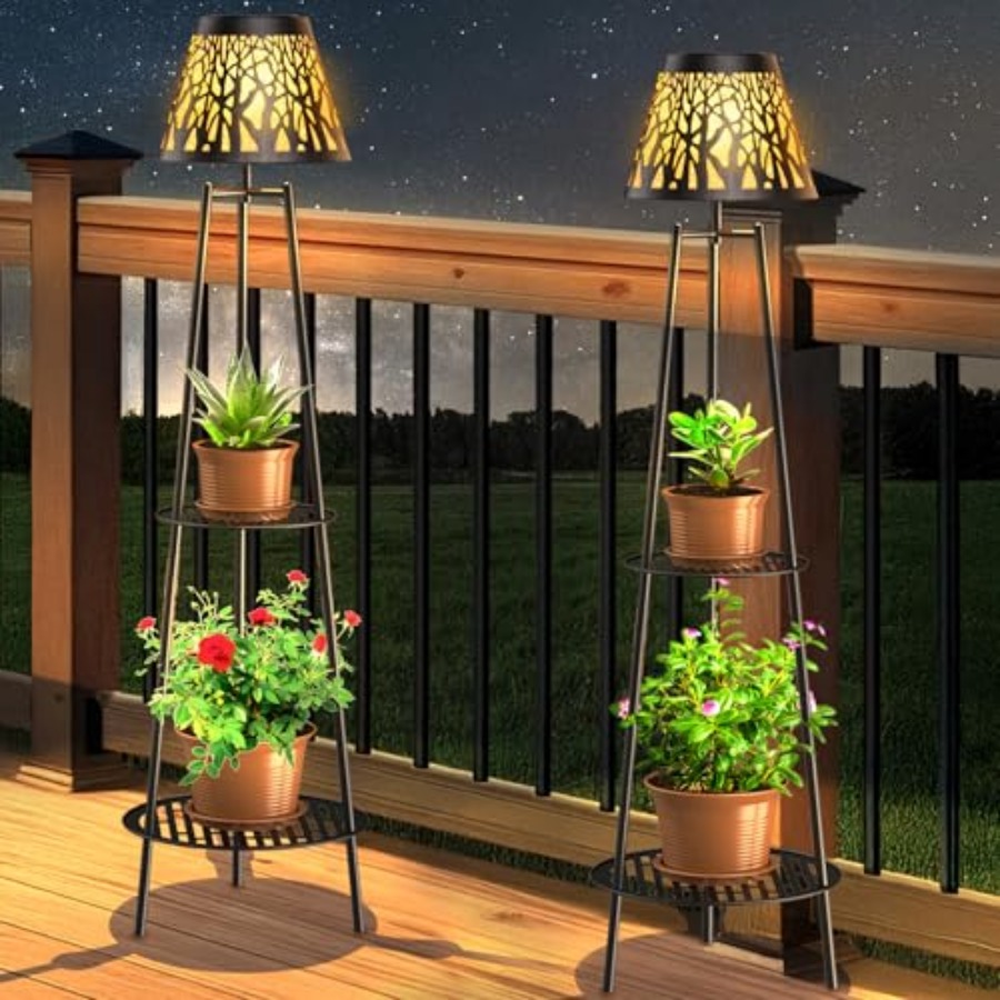 2 Pack Outdoor Solar Floor Lam - đánh giá và giá Outdoor Lighting Solar
