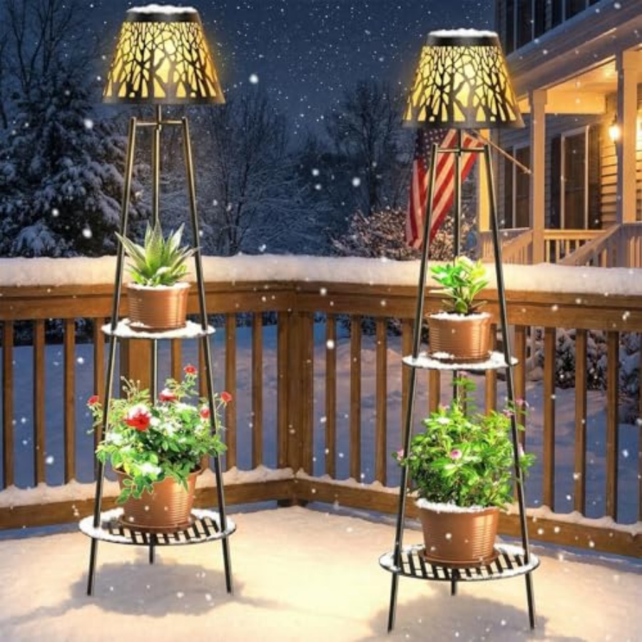 2 Pack Outdoor Solar Floor Lam - đánh giá và giá Outdoor Lighting Solar