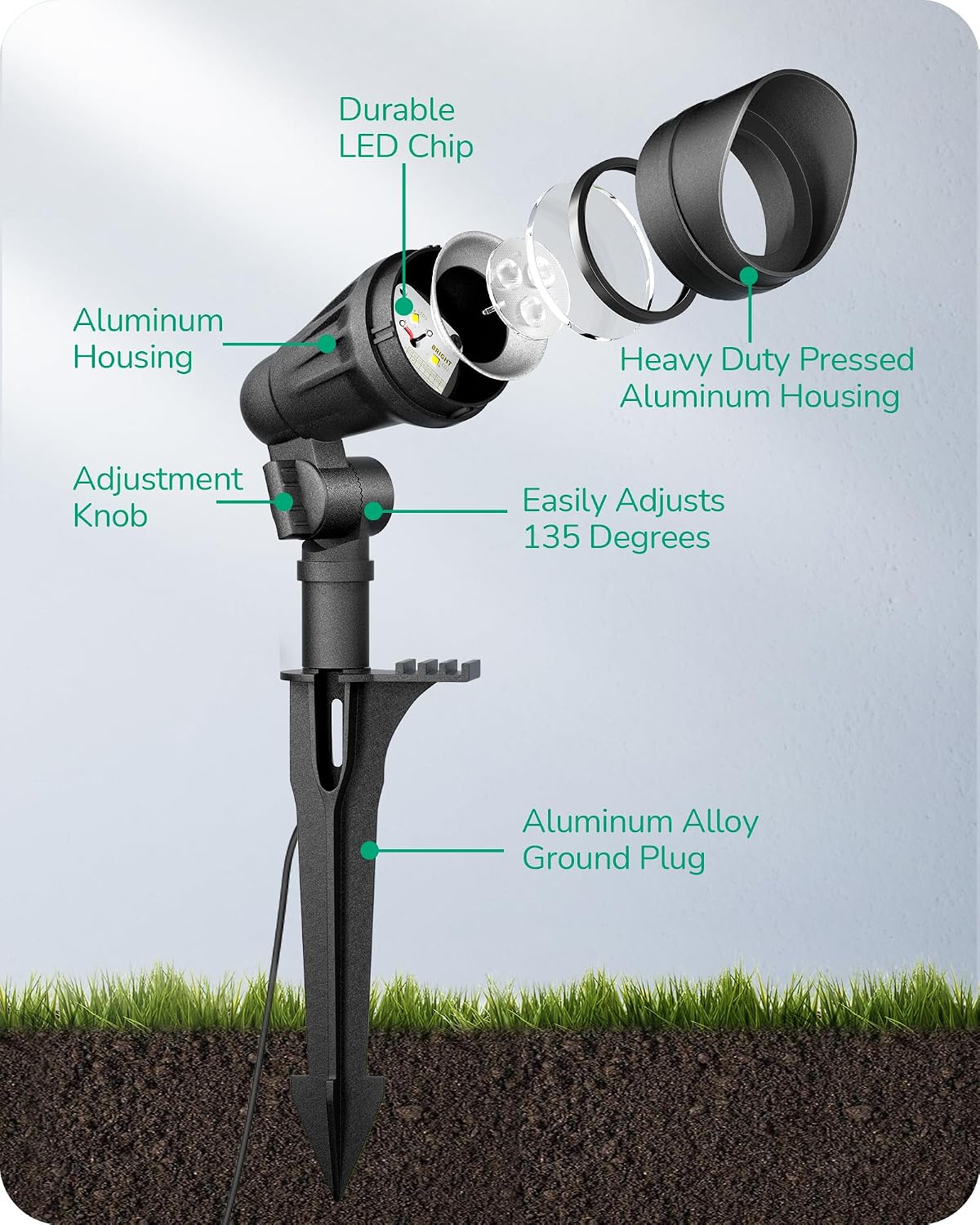 Low Voltage Spotlight Aluminum - đánh giá và giá Outdoor Lighting Spotlight